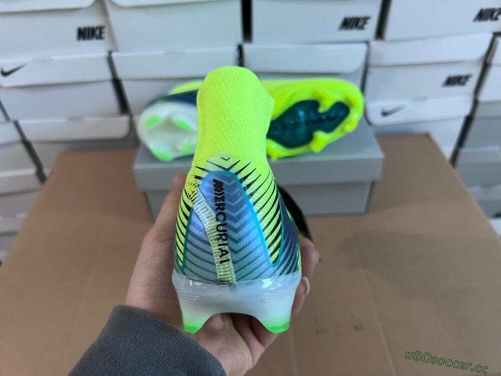 Unisex Nike Air Zoom Mercurial Superfly 10 Elite FG Firm Ground High-Tops Football Boots - Yellow/Black/Blue
