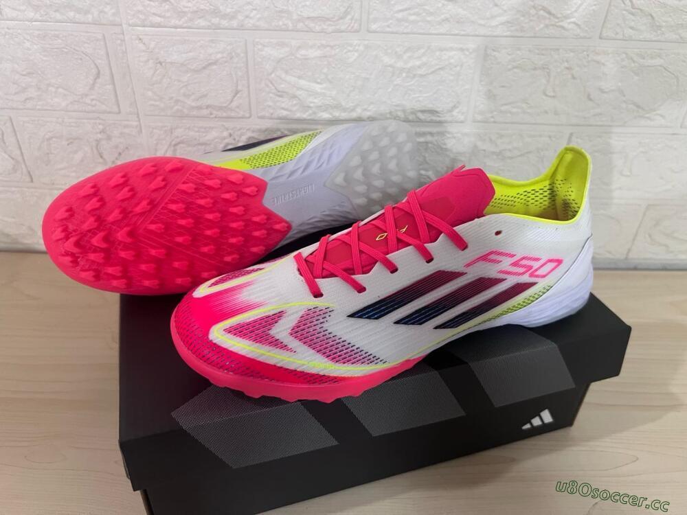 Men's Adidas F50 Elite TF Artificial Turf Low-Tops Football Shoes - White/Red/Yellow