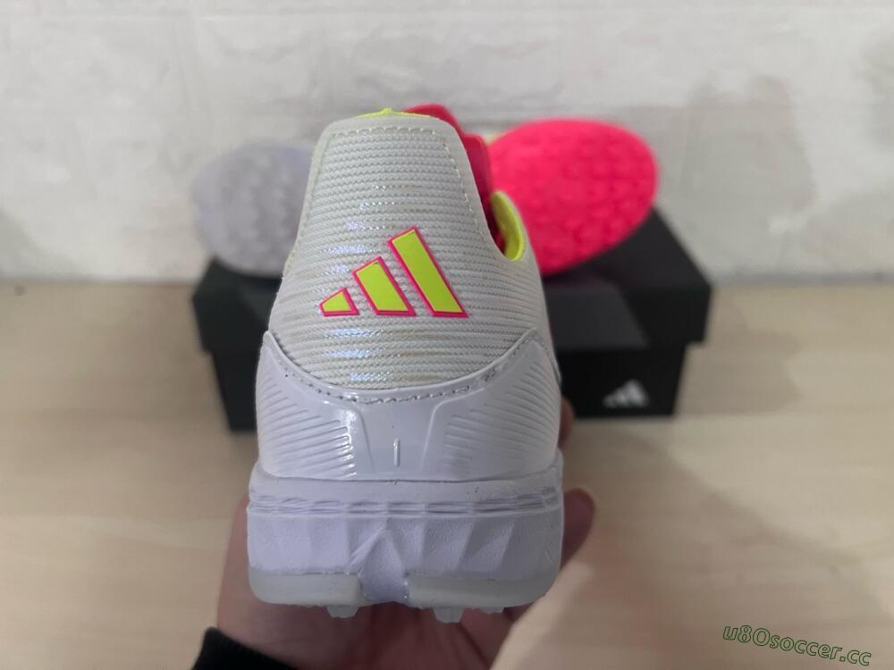 Men's Adidas F50 Elite TF Artificial Turf Low-Tops Football Shoes - White/Red/Yellow