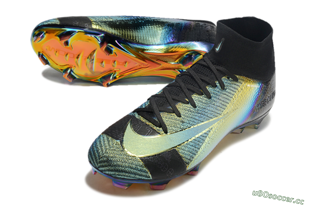 Men's Nike Air Zoom Mercurial Superfly 10 Elite FG Firm Ground High-Tops Football Boots - Laser/Black/Gold 3