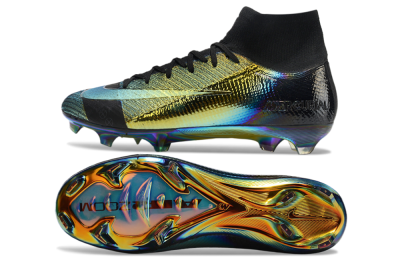 Men's Nike Air Zoom Mercurial Superfly 10 Elite FG Firm Ground High-Tops Football Boots - Laser/Black/Gold