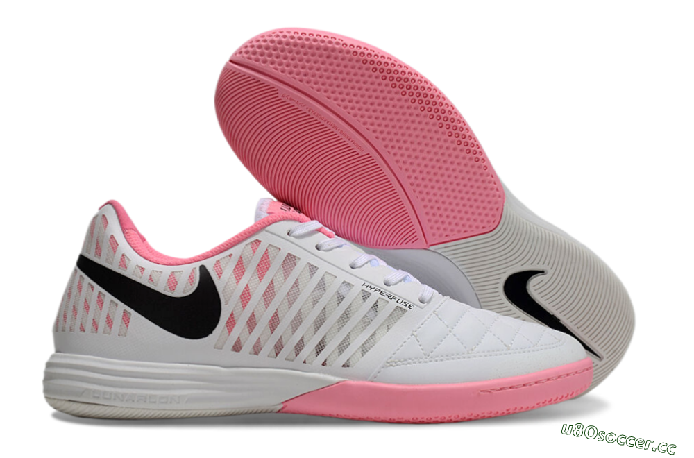 Unisex Nike Lunar Gato 2 IC Indoor & Futsal Low-Tops Football Shoes - White/Pink/Black 2