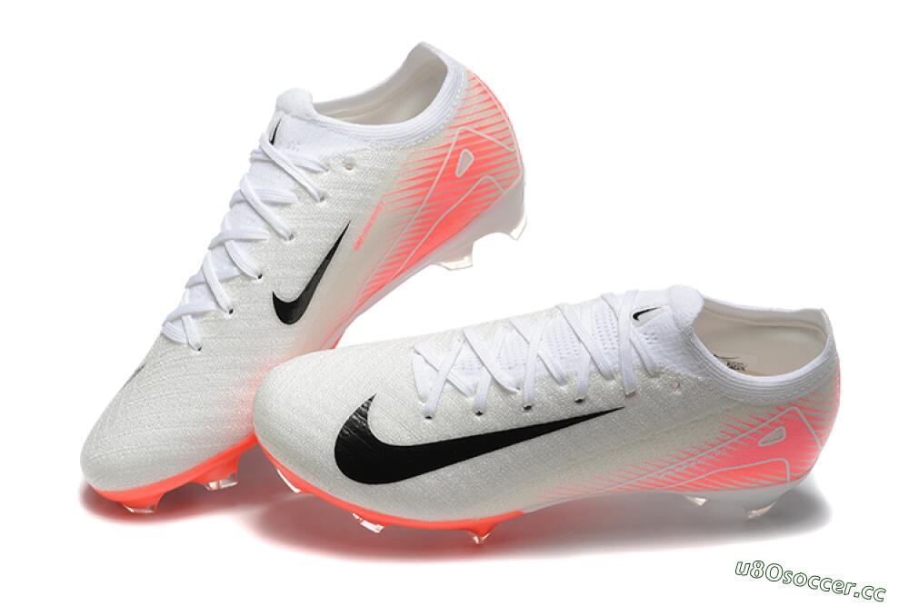 Men's Nike Air Zoom Mercurial Vapor 16 Elite FG Firm Ground Low-Tops Football Boots - White/Black/Pink 6
