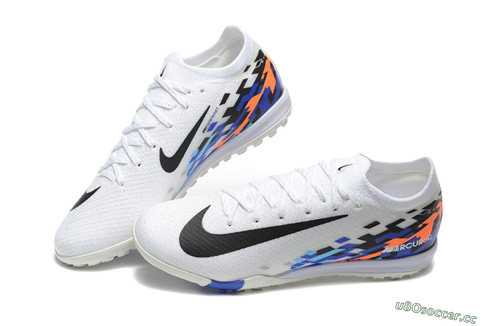 Men's Nike Air Zoom Mercurial Vapor 16 Elite TF Artificial Turf Low-Tops Football Shoes - White/Blue/Black 6