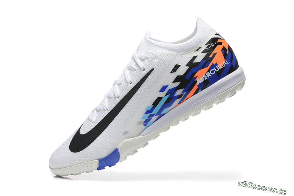 Men's Nike Air Zoom Mercurial Vapor 16 Elite TF Artificial Turf Low-Tops Football Shoes - White/Blue/Black 8