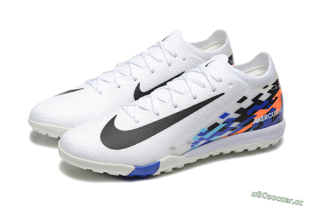 Men's Nike Air Zoom Mercurial Vapor 16 Elite TF Artificial Turf Low-Tops Football Shoes - White/Blue/Black 5