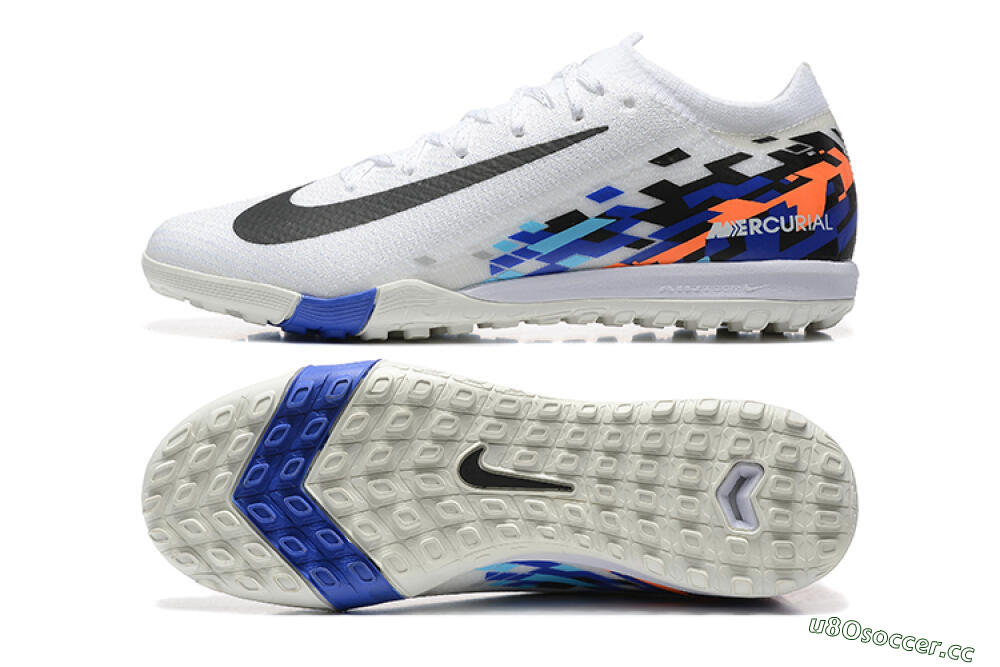 Men's Nike Air Zoom Mercurial Vapor 16 Elite TF Artificial Turf Low-Tops Football Shoes - White/Blue/Black 1