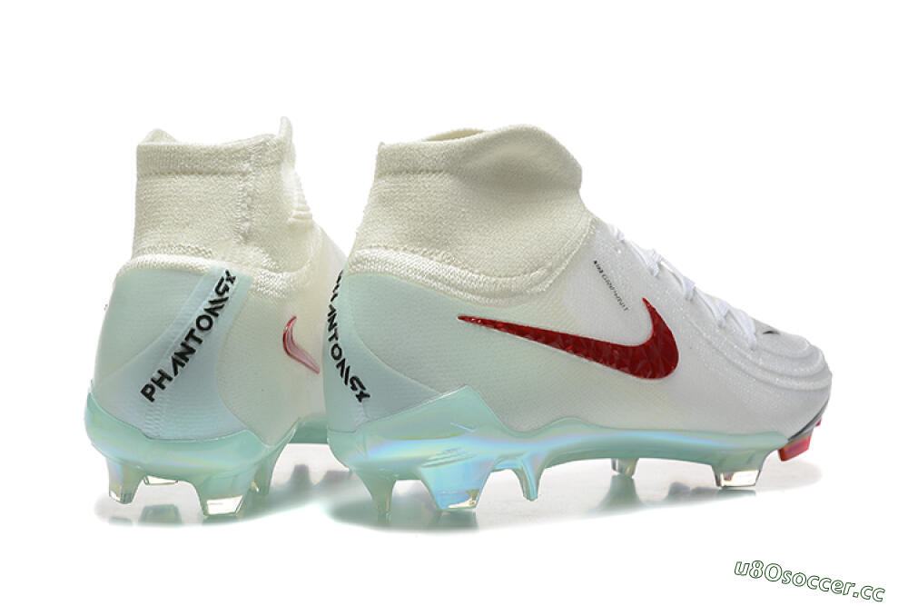 Men's Nike Phantom Luna Elite NU FG Firm Ground High-Tops Football Boots - White/Red/Jade 9