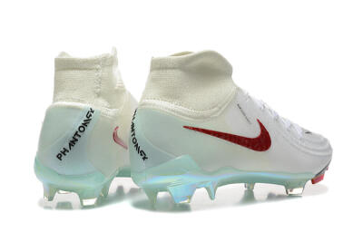 Men's Nike Phantom Luna Elite NU FG Firm Ground High-Tops Football Boots - White/Red/Jade