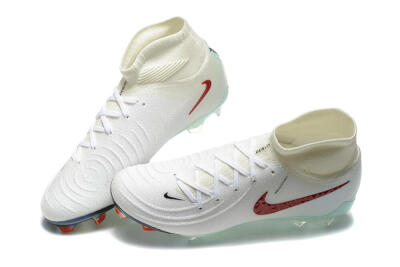 Men's Nike Phantom Luna Elite NU FG Firm Ground High-Tops Football Boots - White/Red/Jade