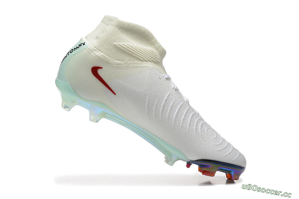 Men's Nike Phantom Luna Elite NU FG Firm Ground High-Tops Football Boots - White/Red/Jade 7