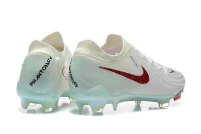 Men's Nike Phantom Luna Elite FG Firm Ground Low-Tops Football Boots - White/Red/Jade