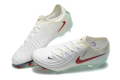 Men's Nike Phantom Luna Elite FG Firm Ground Low-Tops Football Boots - White/Red/Jade
