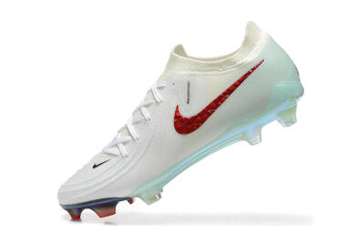 Men's Nike Phantom Luna Elite FG Firm Ground Low-Tops Football Boots - White/Red/Jade