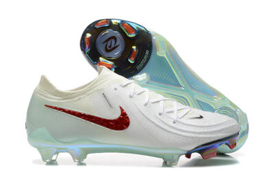 Men's Nike Phantom Luna Elite FG Firm Ground Low-Tops Football Boots - White/Red/Jade
