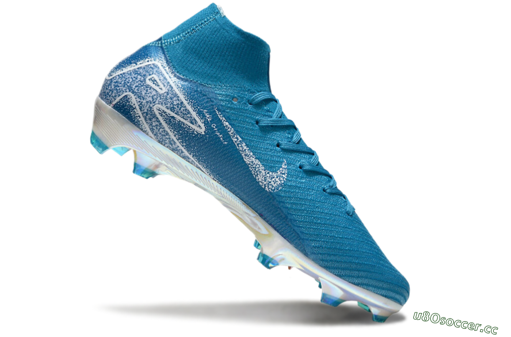 Unisex Nike Air Zoom Mercurial Superfly 10 Elite FG Firm Ground High-Tops Football Boots - Blue/White/Gold 4