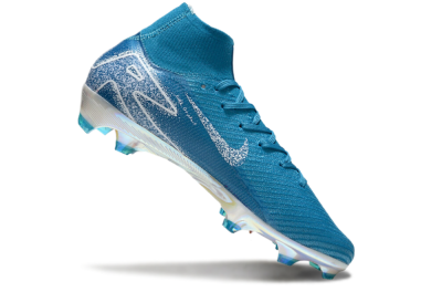 Unisex Nike Air Zoom Mercurial Superfly 10 Elite FG Firm Ground High-Tops Football Boots - Blue/White/Gold