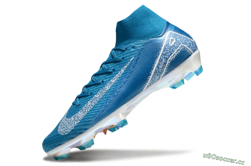 Unisex Nike Air Zoom Mercurial Superfly 10 Elite FG Firm Ground High-Tops Football Boots - Blue/White/Gold 5