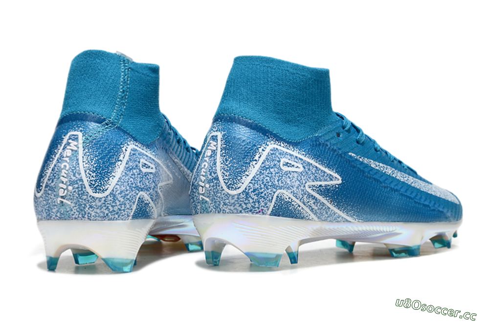 Unisex Nike Air Zoom Mercurial Superfly 10 Elite FG Firm Ground High-Tops Football Boots - Blue/White/Gold 6