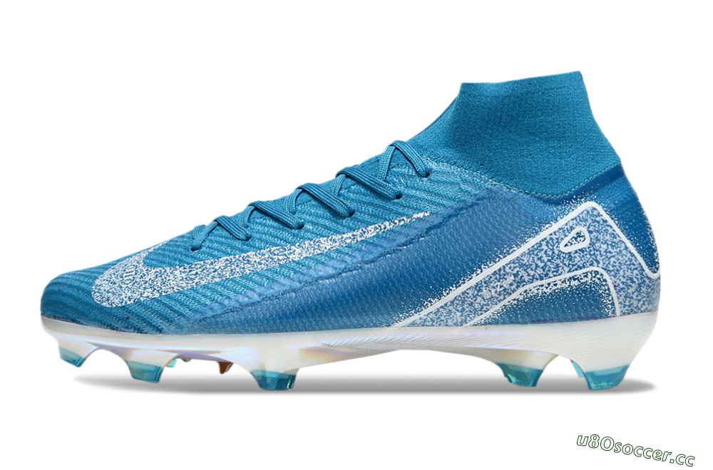 Unisex Nike Air Zoom Mercurial Superfly 10 Elite FG Firm Ground High-Tops Football Boots - Blue/White/Gold 0