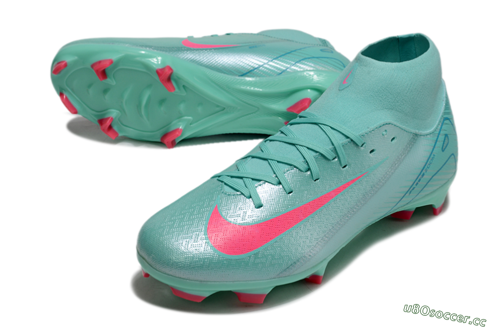 Men's Nike Air Zoom Mercurial Superfly 10 Elite FG Firm Ground High-Tops Football Boots - Jade/Pink/Blue 3