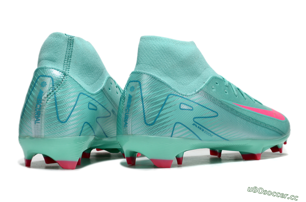 Men's Nike Air Zoom Mercurial Superfly 10 Elite FG Firm Ground High-Tops Football Boots - Jade/Pink/Blue 6