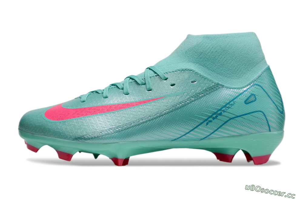 Men's Nike Air Zoom Mercurial Superfly 10 Elite FG Firm Ground High-Tops Football Boots - Jade/Pink/Blue 0