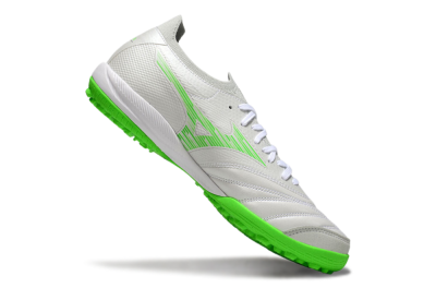 Men's Mizuno Morelia Neo Sala M8 TF Artificial Turf Low-Tops Football Shoes - Grey/Green/White