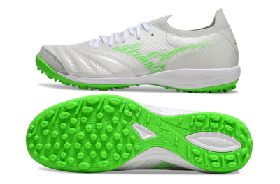 Men's Mizuno Morelia Neo Sala M8 TF Artificial Turf Low-Tops Football Shoes - Grey/Green/White