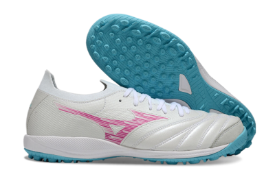 Men's Mizuno Morelia Neo Sala M8 TF Artificial Turf Low-Tops Football Shoes - Beige/Pink/Grey