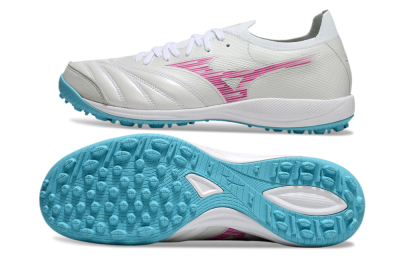 Men's Mizuno Morelia Neo Sala M8 TF Artificial Turf Low-Tops Football Shoes - Beige/Pink/Grey
