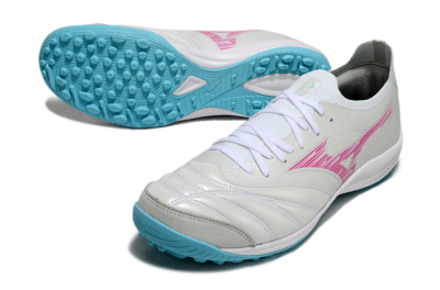 Men's Mizuno Morelia Neo Sala M8 TF Artificial Turf Low-Tops Football Shoes - Beige/Pink/Grey