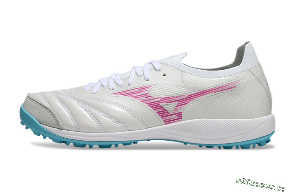 Men's Mizuno Morelia Neo Sala M8 TF Artificial Turf Low-Tops Football Shoes - Beige/Pink/Grey 0