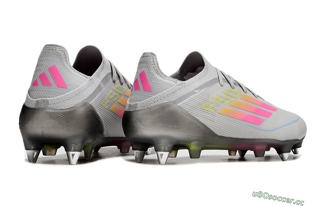 Men's Adidas F50 Elite SG Soft Ground Low-Tops Football Boots - Grey/Pink/Yellow 5
