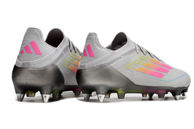 Men's Adidas F50 Elite SG Soft Ground Low-Tops Football Boots - Grey/Pink/Yellow
