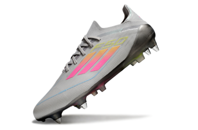 Men's Adidas F50 Elite SG Soft Ground Low-Tops Football Boots - Grey/Pink/Yellow