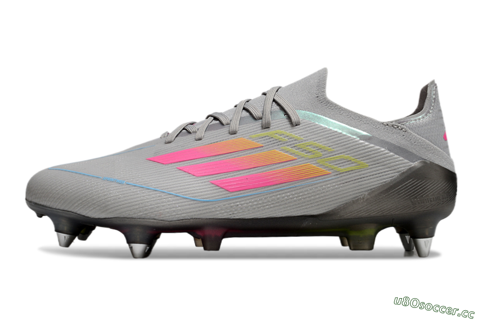 Men's Adidas F50 Elite SG Soft Ground Low-Tops Football Boots - Grey/Pink/Yellow 0