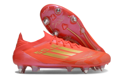 Men's Adidas F50 Elite SG Soft Ground Low-Tops Football Boots - Red/Gold