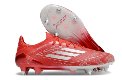 Men's Adidas F50 Elite SG Soft Ground Low-Tops Football Boots - Red/Silver