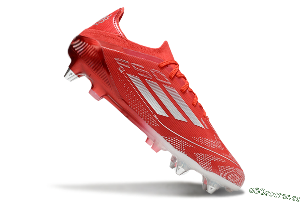 Men's Adidas F50 Elite SG Soft Ground Low-Tops Football Boots - Red/Silver 4