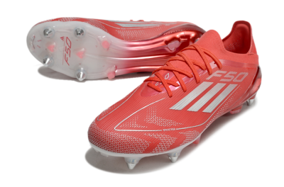 Men's Adidas F50 Elite SG Soft Ground Low-Tops Football Boots - Red/Silver