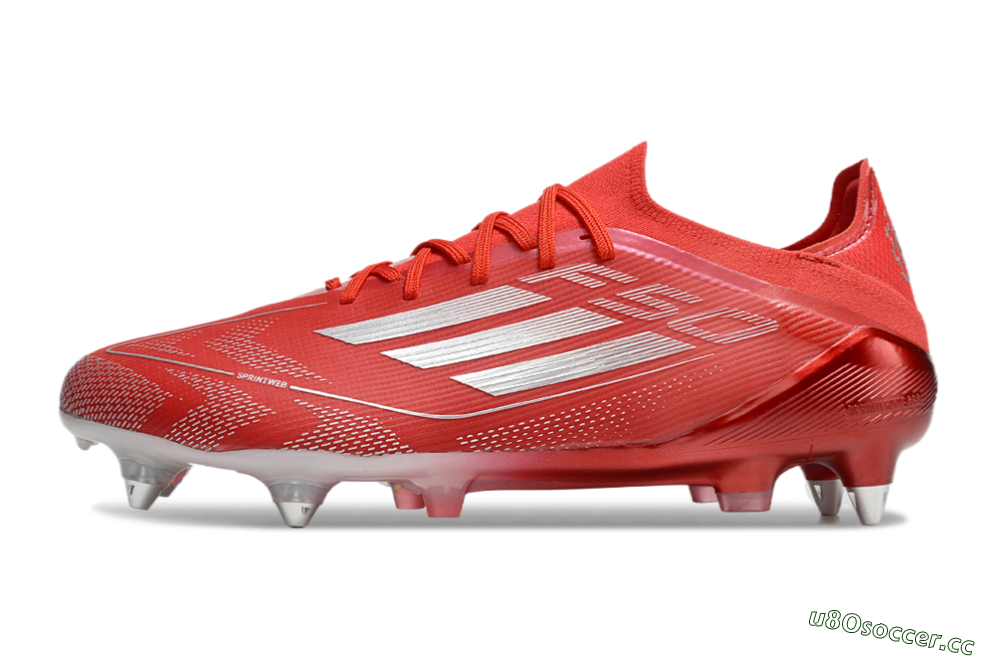 Men's Adidas F50 Elite SG Soft Ground Low-Tops Football Boots - Red/Silver 0