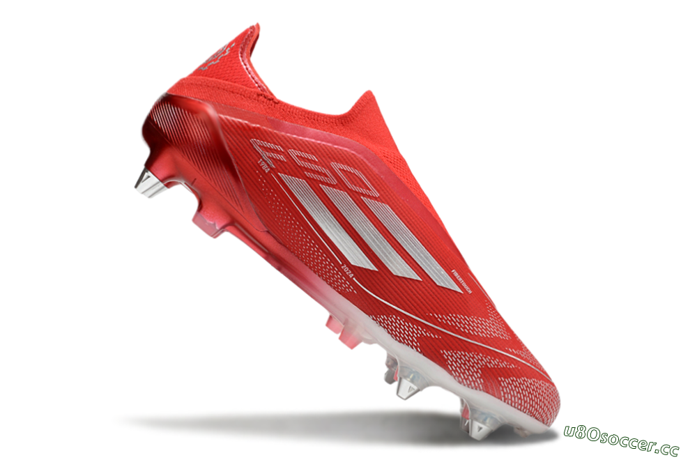 Men's Adidas F50 Elite Laceless SG Soft Ground Low-Tops Football Boots - Red/Silver 4