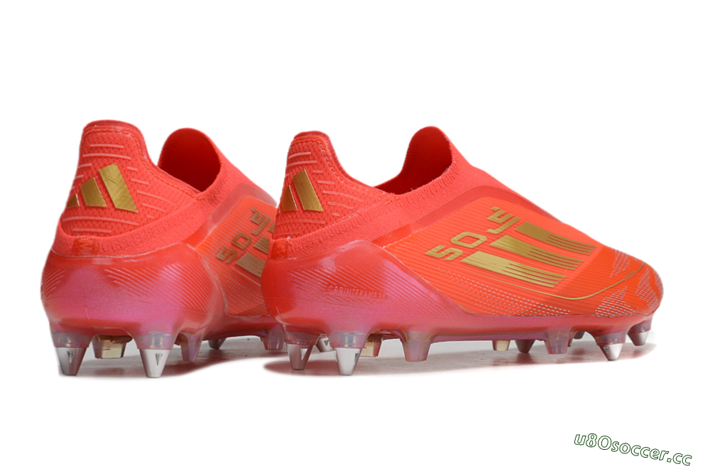 Men's Adidas F50 Elite Laceless SG Soft Ground Low-Tops Football Boots - Red/Gold 6