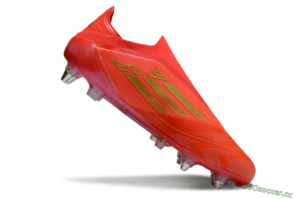 Men's Adidas F50 Elite Laceless SG Soft Ground Low-Tops Football Boots - Red/Gold 4