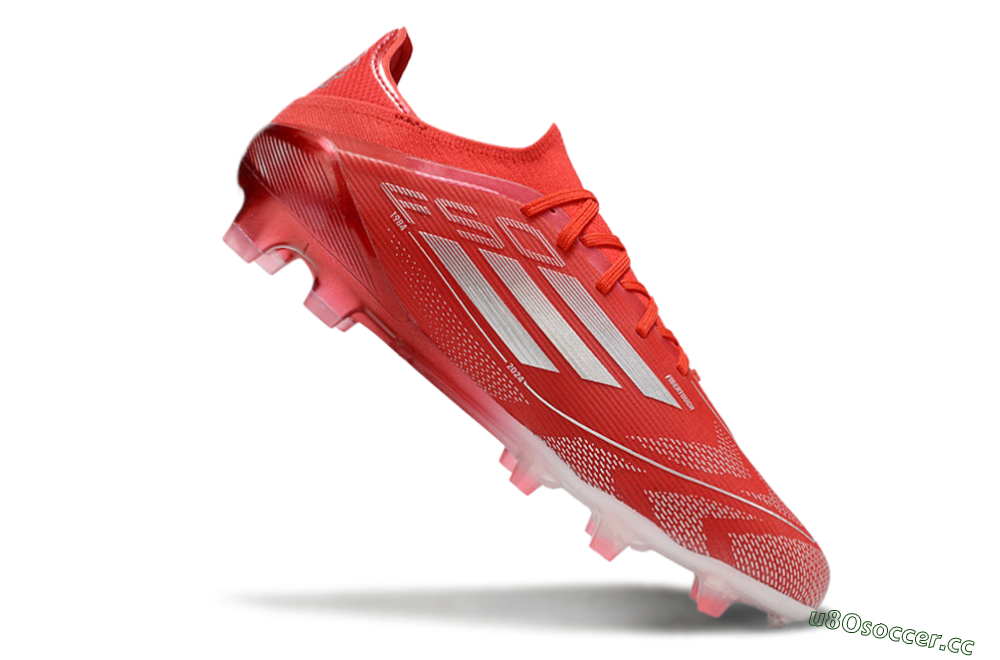 Men's Adidas F50 Elite FG Firm Ground Low-Tops Football Boots - Red/Silver 4