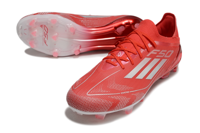 Men's Adidas F50 Elite FG Firm Ground Low-Tops Football Boots - Red/Silver