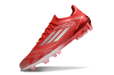 Men's Adidas F50 Elite FG Firm Ground Low-Tops Football Boots - Red/Silver