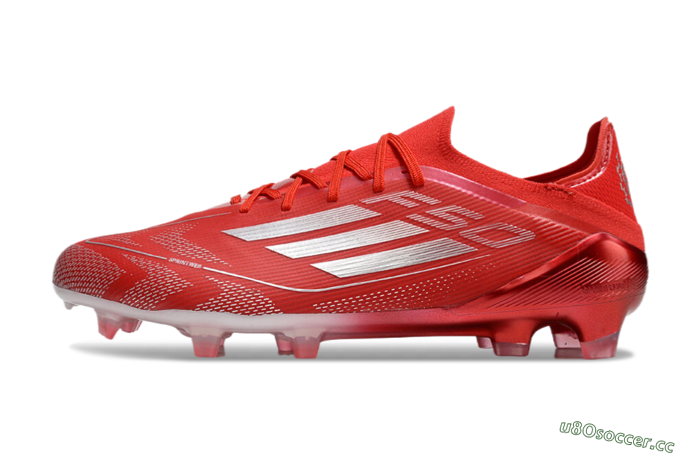 Men's Adidas F50 Elite FG Firm Ground Low-Tops Football Boots - Red/Silver 0