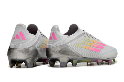 Men's Adidas F50 Elite FG Firm Ground Low-Tops Football Boots - Grey/Pink/Yellow
